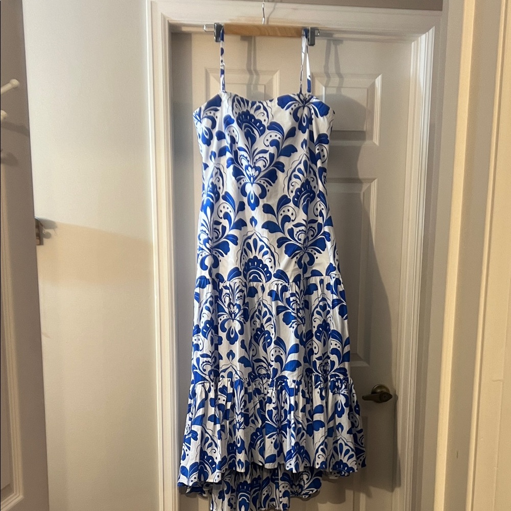 NTW Ann Taylor Sleeveless Floral Blue and White Dress with Straps - Picture 4 of 4